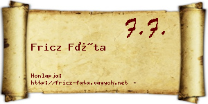 Fricz Fáta névjegykártya